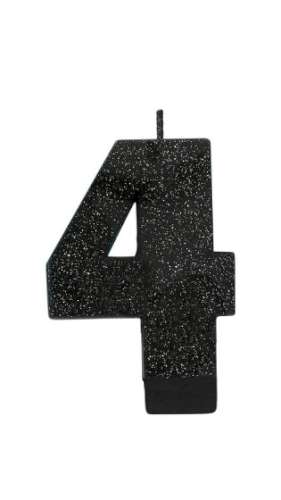 Sparkly Black Candle - No 4